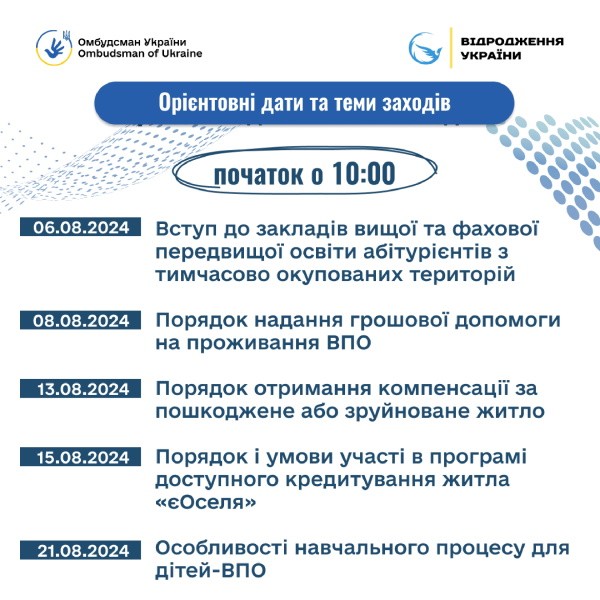 Онлайн заходи для осіб, які постраждали внаслідок  збройної агресії проти України