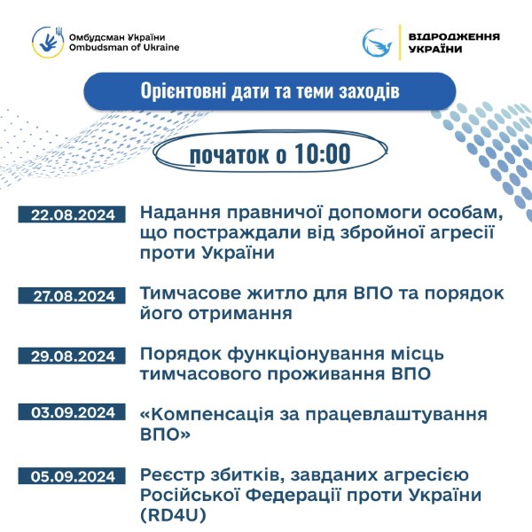 Онлайн заходи для осіб, які постраждали внаслідок  збройної агресії проти України
